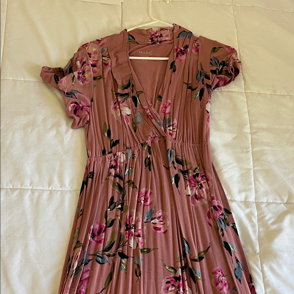 Isabel maternity floral maxi dress, pink, size medium